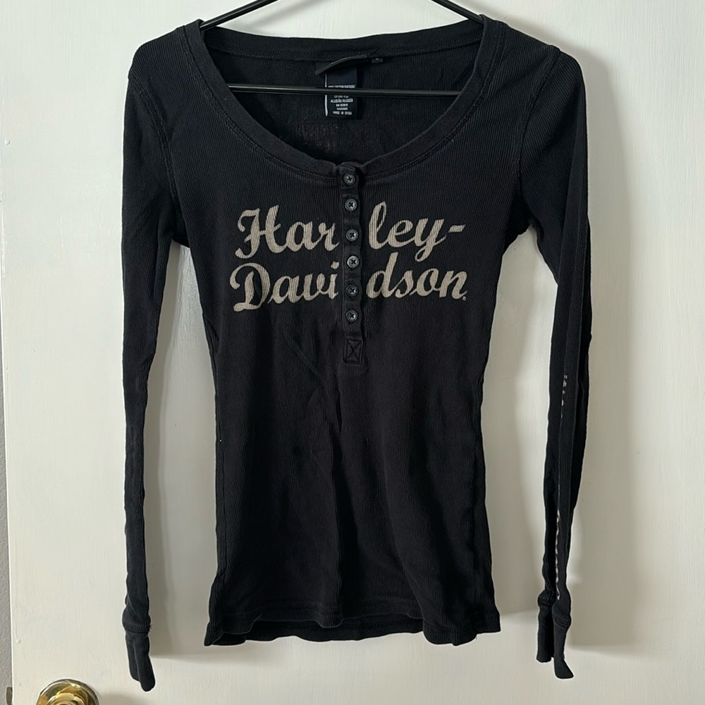 Harley-Davidson Long-Sleeve ribbed Tee. Size small